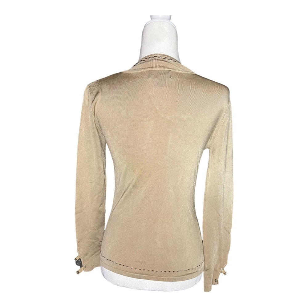 Momento Y2K Strappy Top | Beige Cutout Long Sleeve Small - Picture 2 of 4
